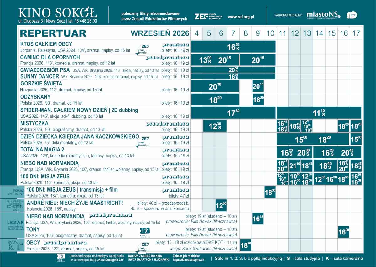 Repertuar kina Sokół (do 17 września) 2