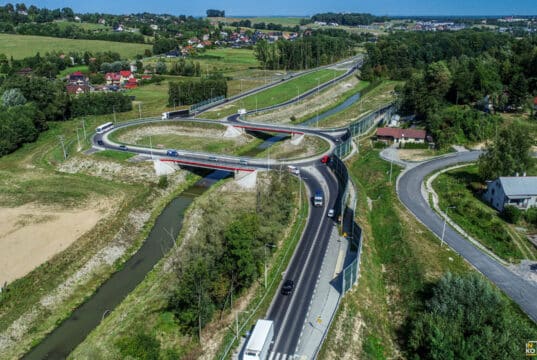 Odcinek Okocim Uszew rozpocznie się na rondzie w Okocimiu, które powstało jako część zachodniej obwodnicy Brzeska.