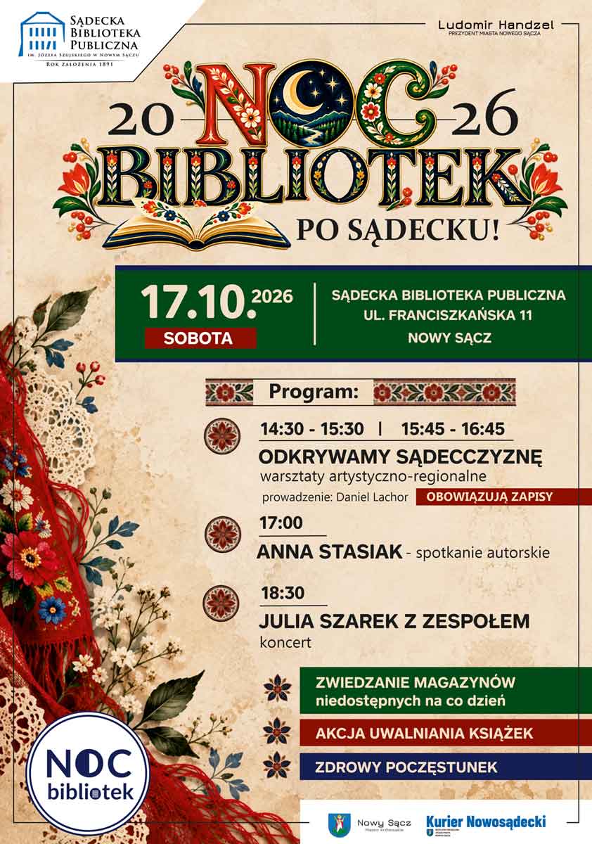 Noc Bibliotek po sądecku 2026