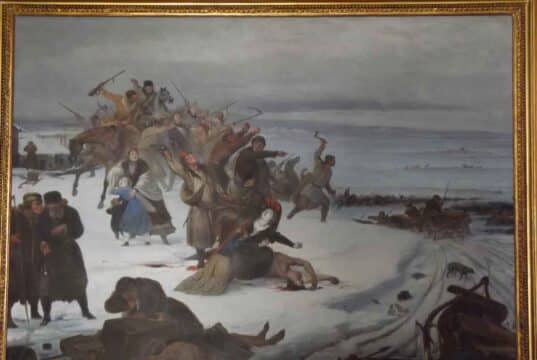 Rabacja chłopska 1846. Obraz Jana Lorenowicza - Obrazki z rabacji galicyjskiej na Sądecczyźnie