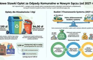 opłata za śmieci w Nowym Sączu w 2027 - infografika