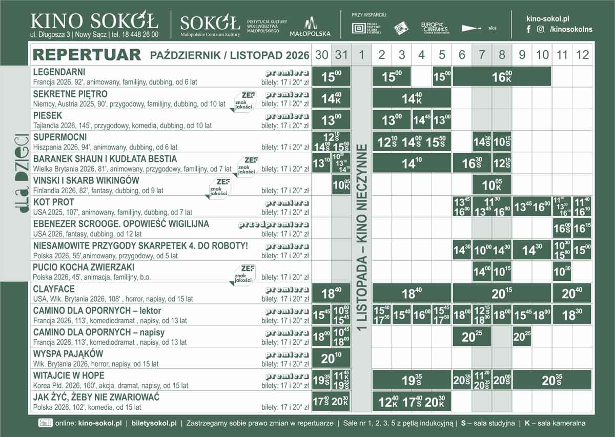 Repertuar kina Sokół (do 12 listopada) 1