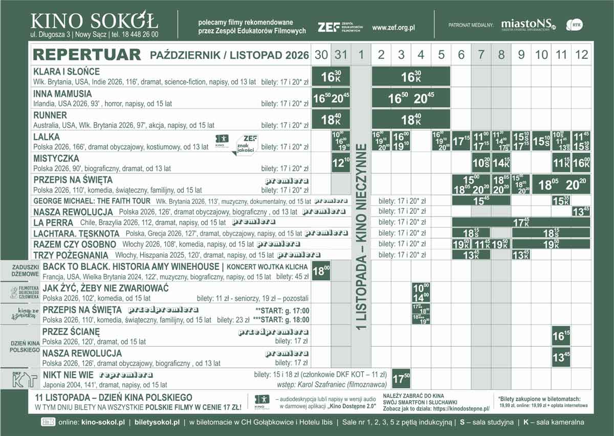 Repertuar kina Sokół (do 12 listopada) 2